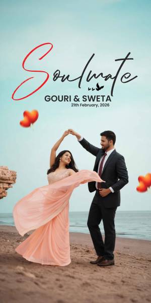 thumbnail Wedding Standee PSD Template 8x4 Editable